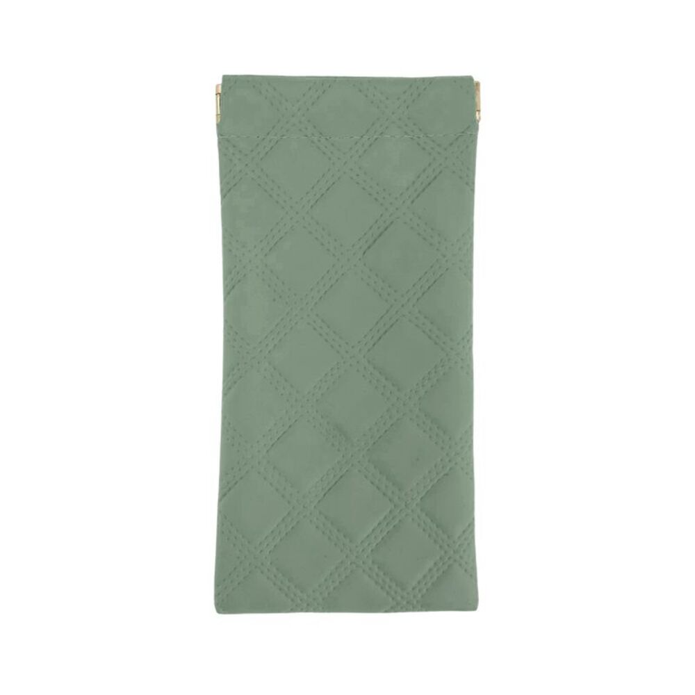 Portable Squeeze Top Eyeglass Pouch Green
